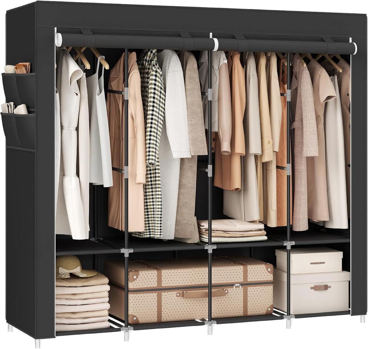 Wardrobe Closet Organizer with Cover